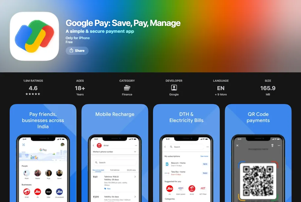 Google Pay App App Store Screenshot